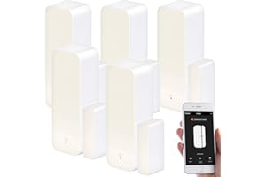 Luminea Home Control WLAN Fensterkontakt: 5er-Set WLAN-Tür- & Fensteralarm mit App, für Alexa & Google Assistant (Tür Fenster Kontakt, Türalarm Fensteralarm Smart-Home, Senioren Handy)