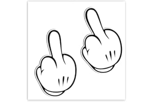 SkinoEu® 2 Stück Vinyl Lustig Aufkleber Autoaufkleber Funny Stickers Mouse Mittelfinger Auto Motorrad Fahrrad Tuning B 128