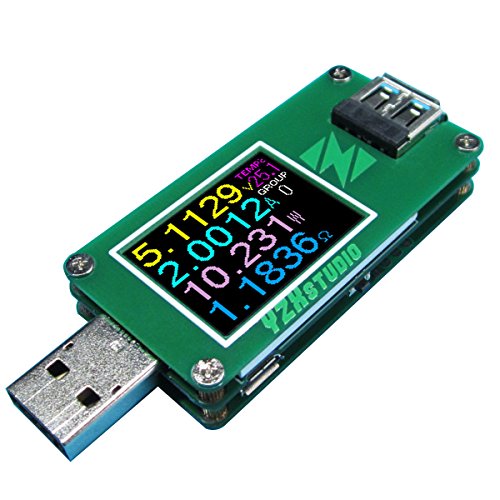 yzxstudio 1270 USB Power Meter 0,0001 V 0,0001 eine 4–24 V von kaayee, Spannung, Stromstärke, AH/WH, D +/D Anerkennung, Kabel-Widerstand mit yzxstudio Firmware V3.0.