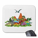 Mousepad (Mauspad) 'VIELE DINOSAURIER AUF EINER INSEL REPTIL...