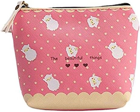 Women Cute Baby Sheep Zipper Coin Purse Mini Wallet Key Holder Small Pouch Handbag