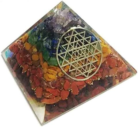 MultiStone Pyramid Healing Crystals Reiki Organite Pyramid Reiki Spritual Gift With Red Gift Pouch