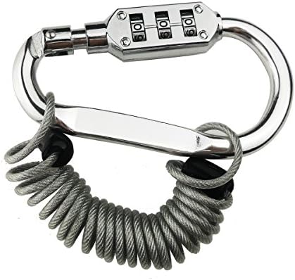 Madbike Motorcycle helmet lock helmet motorcycle accessories with Security Cable (silver)