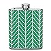 Produktbild Emerald Green Herringbone Chevron 01 Wine Flasks Hip Flask with Funnel Stainless Steel 7 OZ Multicolor