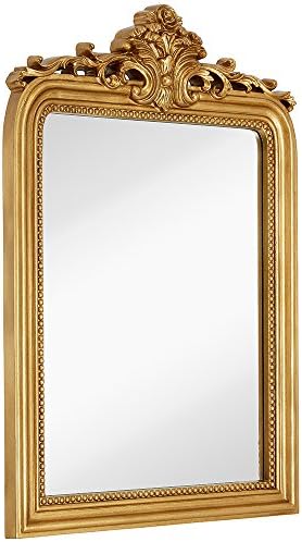 Hamilton HillsHamilton Hills Top Baroque Wall Mirror Rich Old World Feel Framed Beveled Elegant Glass Mirror Entryway Bathroom Or Powder Room 61cm x 91cm
