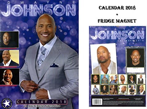 DWAYNE JOHNSON CALENDAR 2018 + DWAYNE JOHNSON FRIDGE MAGNET