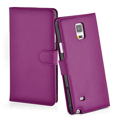 Cadorabo – Book Style Hülle für Samsung Galaxy NOTE 4 – Case Cover Schutzhülle Etui Tasche mit Standfunktion und Kartenfach in MANGAN-VIOLETT - 7