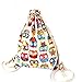 Produktbild Rucksack mit super süß Eule Print, Schnür Sack, Segeltuchtasche, Schultasche, Beutel Tasche, Beutel Tasche, Turnbeutel Sports, Eimer Tasche, Multifunktionsrucksack, Gym BAG001
