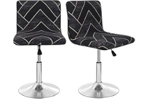 AQIGR Fundas para Taburetes de Bar, 2PCS Fundas Protectoras para Sillas con Funda de Respaldo Elástica para Silla de Comedor Giratoria Corta, Silla de Bar, Taburete (Color : #17)