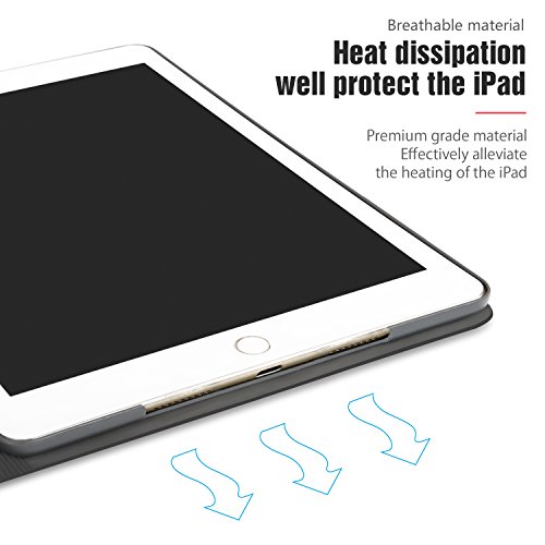 AUAUA iPad Air 2 Hülle, iPad Air 2 Leder Tasche Schutzhülle mit Auto aufwachen / Schlaf Funktion + Clear Schutzfolie (Gift) für Apple iPad Air 2 Zoll Apple Tablet - 7