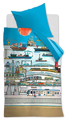 Beddinghouse 143089 Kids 24-7 City Bettwäsche, 135 x 200, blau