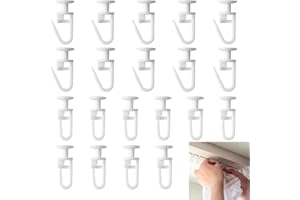 Azlanway Cursori per Tende Gancio, 150 Ganci per Tende con Design a Fibbia, Ganci Tende Cursori per Tende, Tende E Binari, Bagni Cucine
