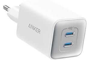 Anker 523 Chargeur USB C 47 W (Nano 3), Chargeur Samsung Charge Rapide GaN Compact 2 Ports pour iPhone 16/16 Plus/ 16 Pro Max/15/14/13, Galaxy, Pixel 4/3, iPad/iPad Mini (câble Non Inclus), Blanc