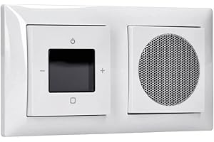 VOLTKING Busch-Jaeger Komplett-Set Unterputz UP DAB+ Radio 8215 U-101 Busch-balance SI Alpinweiß Lautsprecher 8223 U Abdeckung Zentralscheibe 8253-914 8252-914-101 2-fach Rahmen 1722-914