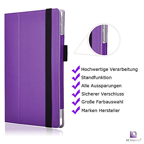 Tasche für Microsoft Surface 3 mit praktischer Stand Funktion aus robustem Kunstleder kombiniert Schutz und Design für Ihr Microsoft Surface 3 Hülle Cover Case Lila von UC Express® - 8