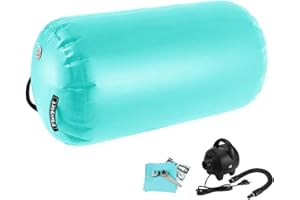 FBSPORT Gonflable Air Roller Air Spot, Tapis de Gymnastique Gonflable, Rouleau d'air Piste d'air Gonflable avec Pompe Cylindre de Gymnastique, Tapis de Gym Gonflable, Convient à la Gymnastique et l’Exercice, Yoga, Pilates