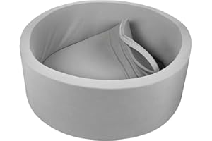 Orthologics Foam Ball Pit, Kiddie Balls Pool Round Playpen, Soft Memory Foam, Indoor/Outdoor, 90cm x 30cm, Grey, For Children/Toddlers/Boys/Girls OL27
