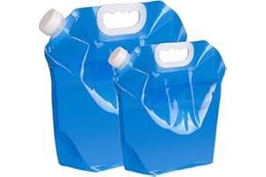 JUHONNZ Recipiente para Agua de Aboat,2 PCS 5L + 10L Garrafa Aire Acondicionado Portador de Agua Portátil Bolsa de Almacenamiento Plegable Deposito Agua Bidón de Agua para Deportes Camper Senderismo Barbacoa