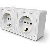 Ne-Ad Sıva&uuml;st&uuml; İkili Topraklı Priz - 2P+N 16A 220V, Topraklama Kontaklı, Dayanıklı ABS G&ouml;vde, Ev ve At&ouml;lye Kullanımına Uygun 