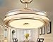 Produktbild WCZ Personalisierte Dekorative Beleuchtung LED-Deckenventilator, Fan-Lampe, Wohnzimmer Deckenleuchte, Le Crystal Hotel, Unsichtbarer Ventilator,Goldene Wandsteuerung