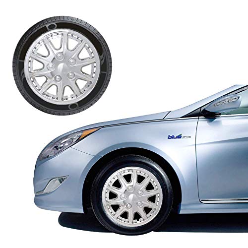 Oshotto OSHO-WC044C 13-inch Black Chrome Finish Universal Fitting-Push Type Car Wheel Cover (Set of 4)