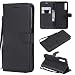Produktbild Artfeel Flip Brieftasche Hülle für Samsung Galaxy A7 2018/A750, Premium PU Leder Handyhülle mit Kartenhalter,Retro Bookstyle Stand Abdeckung mit Magnetverschluss Handschlaufe Schutzhülle-Schwarz