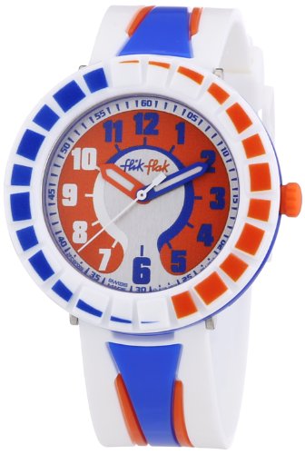Flik Flak Watches Unisex-Armbanduhr All Around Blue & Orange Analog Quarz Plastik FCSP009 Flik Flak Watches Unisex-Armbanduhr All Around Blue & Orange Analog Quarz Plastik FCSP009