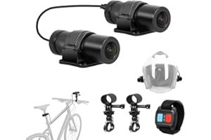 VSYSTO Helmet Cameras for Motorcycle Bike, WiFi Waterproof HD 1080P 150 Degrees Wide Angle Front and Rear View Camera Bicycle Dash Camera Sport Camera, Starlight Night Vision, G-sensor, Loop Recording