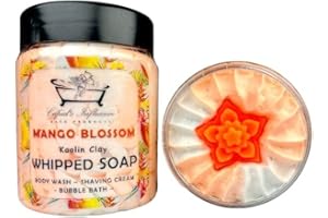 CUPID'S INFLUENCE BATH PRODUCTS Mango Blossom Kaolin Clay Whipped Soap 180gr / Body Wash/Shaving Cream/Bubble Bath/Shower Cream/Shower Fluff