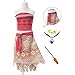 Produktbild Moana Mädchen Kostüm Vaiana Prinzessin Kleid Abenteuer Verkleidung Rock Set Prinzessin Kleid mit Halskette ,Flower and Oar für Kinder Party Cosplay Halloween Geburtstag Karneval (140/5-6 Jahre)