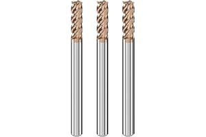 Cleqee 3 fresas de metal duro, fresas cuadradas de 4 mm, revestimiento AlTiN, 4 cuchillas CNC en espiral de metal duro, longitud de la hoja: 10 mm x longitud total 50 mm x diámetro del vástago 4 mm