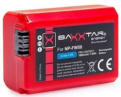 Baxxtar Bundlestar * BAXXTAR PRO-ENERGY batterie de qualité pour Sony NP-FW50 avec les infos puce - système de batterie intelligente - 100% compatible "prochaine génération" pour Sony ILCE QX1 Alpha 5000 5100 6000 Alpha 7 -- Sony CyberShot DSC RX10 --…