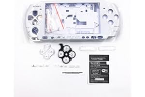 GGZONE Vollgehäuse, Schutzhülle mit Tasten, Schrauben und Schraubendrehern für Sony PSP 3000, 3001, 3002, 3003 und 3004 weiß