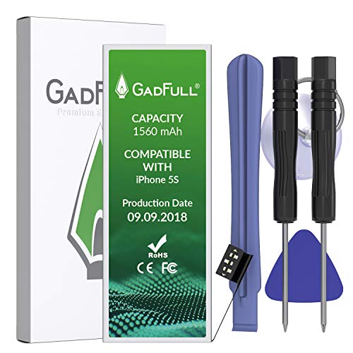 GadFull   Batterie pour Apple iPhone 5S   Production est 2018   avec Bo  te    Outils   Y Compris un Manuel de R  paration et la Bo  te    Outils Profi Kit   Il Travaille avec tous les APN Originaux