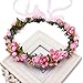 Produktbild SMQY® Braut Blumen Einstellbare Crown Haar Mädchen Kamelie Blume Einfache Halo Woodland Hairpiece Hochzeit Rustikal , pink garlands