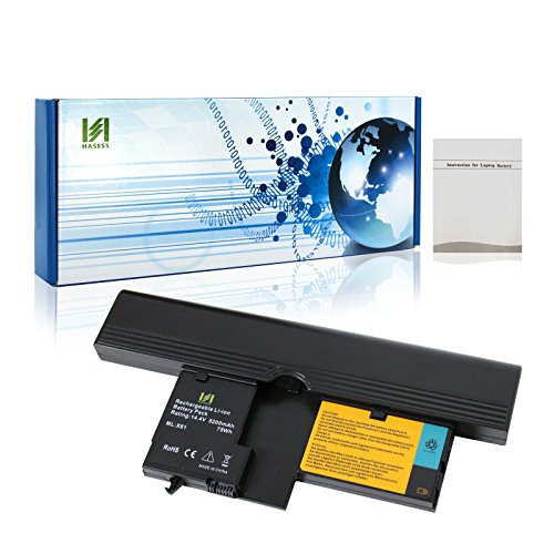 HASESS Hohe Kapazität 5200mAh 75Wh 14.4V Li-ion Ersatz Laptop Batterie Notebook Akku für Lenovo IBM ThinkPad X60 X61 Tablet 6363 7762 7764 7767 Fits 40Y8314 40Y8318 ASM 42T5209 FRU 42T5204 FRU 42T5206 - 12 Monate Garantie