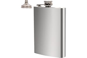 SGEHAI Fiaschetta in acciaio inox da 236 ml + imbuto, piccola fiaschetta da uomo, contenitore per whisky e alcol