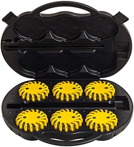 UVV Shop UVL06 LED 6 Light Glow Power LED Flare Warning Lights Suitcase Set Accident Emergency Escape battery LED 12 V/220 V