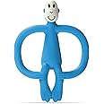 Matchstick Monkey Infant,Antimicrobial Silicone Teether&Gel Applicator,Easy to Grip,Bpa Free,3 Months Old+,11 Cm,Easy to Hold&Naturally Fits in Mouth,Stimulates&Massages Sore Gums,Blue Monkey