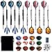 Produktbild Steel Dartpfeile, 12 Stück Dartpfeile Set, 24 Gramm Profi Steeldarts mit Metallspitze, Darts Steel, Aluminium Dart Shaft,36 Dart Flights,24 Anti-Lose Gummiringe,Samtbeutel,Schleifstein,Dartpfeile Set