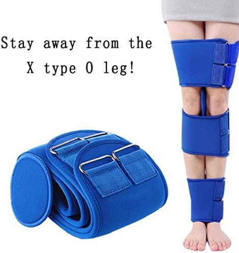 Leg Correction Tape High Quality X-Shaped Leg Braces Leg Loops Leg Comfort Breathable Leggings Adult correction belt type leg corrector calf collar leg with leg banding (Blue)
