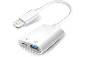 WAHBITE Apple Lightning auf USB Kamera Adapter mit Ladeanschluss, USB 3.0 OTG Kabel für iPhone zum Anschluss von Kartenleser, USB Flash Drive, U Disk, Tastatur, Maus, Hubs, MIDI, Plug & Play