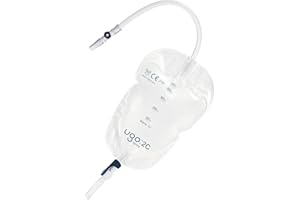U GO Ugo Leg Bags (x10) – Urine Drainage Bags/Catheter Leg Bags, T Tap or Lever Tap with Soft Fabric Backing and a Natural Leg-Shape Design, Leg Bag for Men and Women (2C - 500ml, Long Tube, Lever Tap)