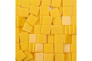 GLOBELLAPRO 100PCS Resin Mosaic Tiles Yellow 1CM Square Mosaic Tiles Bulk Mosaics Supplies for Crafts
