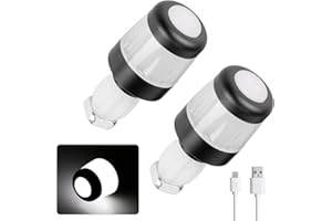 MotuTech LED Lampes de Guidon Indicateurs Clignotants Rechargeable Poignée Embouts Feux Bouchon de Guidon pour Xiaomi MI 3 / Pro 2 / M365 Segway Ninebot Max G30 Scooter Velo Guidon (Noir Blanc)