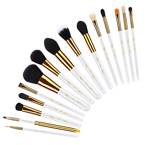 Silking 15Pcs Makeup Brushes Set, Soft Synthetic Foundation Eyeshadow Blusher Beauty Cosmetic Tools Kit