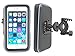 Produktbild smart2Bike® Fahrradhalterung / Motorrad-Halterung mit Schutz-Tasche für Smartphone, Navigator, Handy, uvm. - Display-Diagonale Universal: bis 6,3" passend zu Apple iPhone 6 Plus, 6S Plus, Samsung Galaxy Mega, Microsoft Nokia Lumia 640 XL LTE, Motorola Google Nexus 6, Uhappy UP580 uvm. Schutzhülle Tropf-Wasser geschützt! Mit Sicherungsriemen!