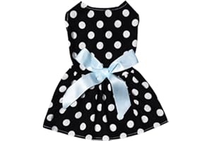 Amaone Hunde-Cheerleader-Outfit Haustier-Hundekleid aus Baumwolle, Frühling und Sommer, Haustierkleidung, Frühling, niedlich, Heimtierbedarf, Baumwolle, Pfirsichkleid, Bogenrock Stolz (Black #1, M)