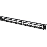DIGITUS Modular Patch Panel - 24 ports - 1U - Shielded - For Keystone | Shielded &ndash; For Keystone Modules and Connectors &ndash; Rack
