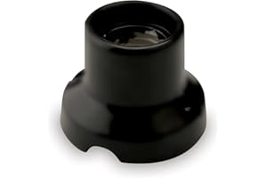 AMARCORDS - Plafoniera in porcellana attacco e27 base applique portalampade vintage colore NERO OPACO